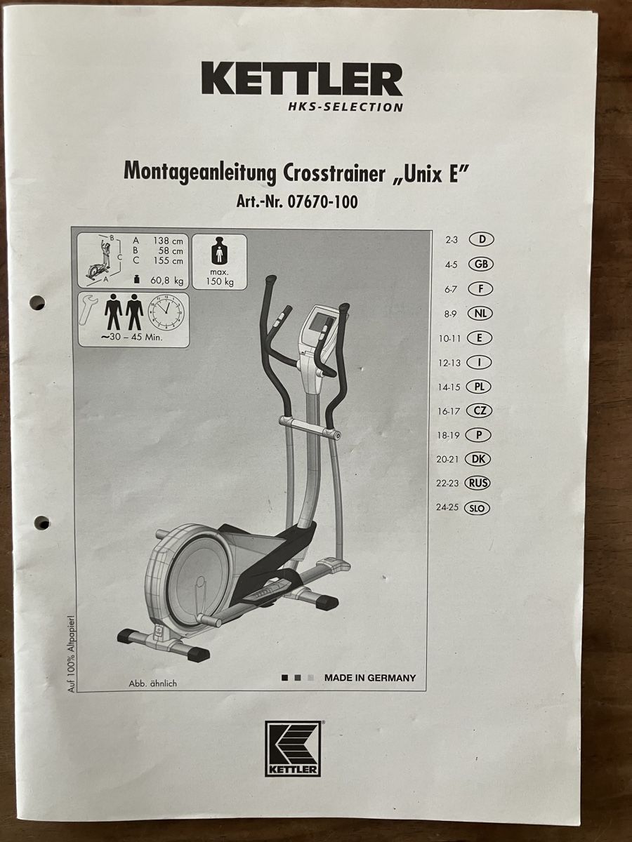Kettler Hometrainer: Ketller Crosstrainer Unix E - wenig gebraucht – Usato da Zürich venduto da michael.frei 4