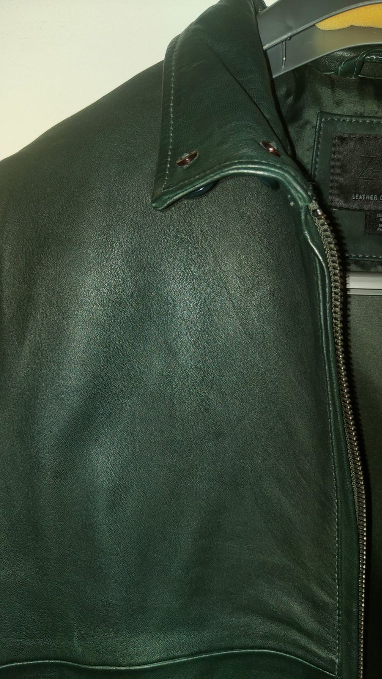Zara Jacken: Veste en cuir Vert bouteille – Gebraucht aus Châtelaine von Dan_pfw5 1