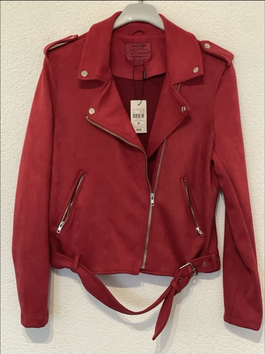 Jacken: Chicoree Wildlederimitat Jacke - Grösse M - Herbst Rot – Neu und originalverpackt aus Birr von Elines