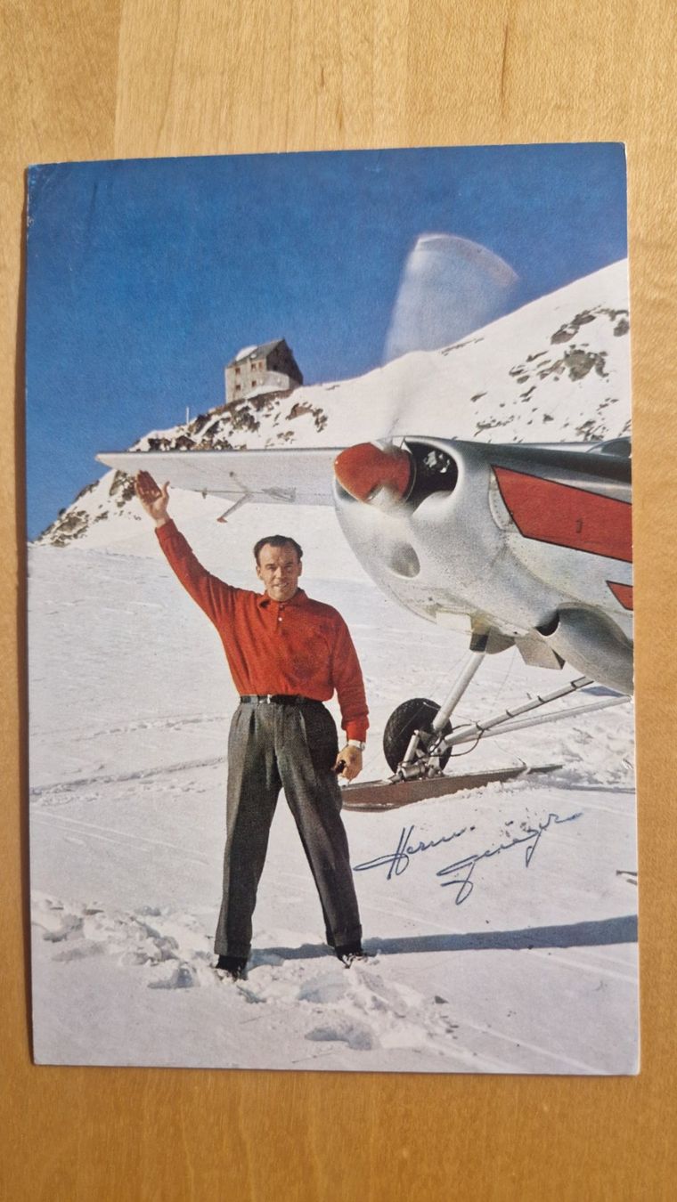 Autografi: Hermann Geiger, Original Autogramm auf Postkarte in Farbe – Usato da Salmsach venduto da Schusoa