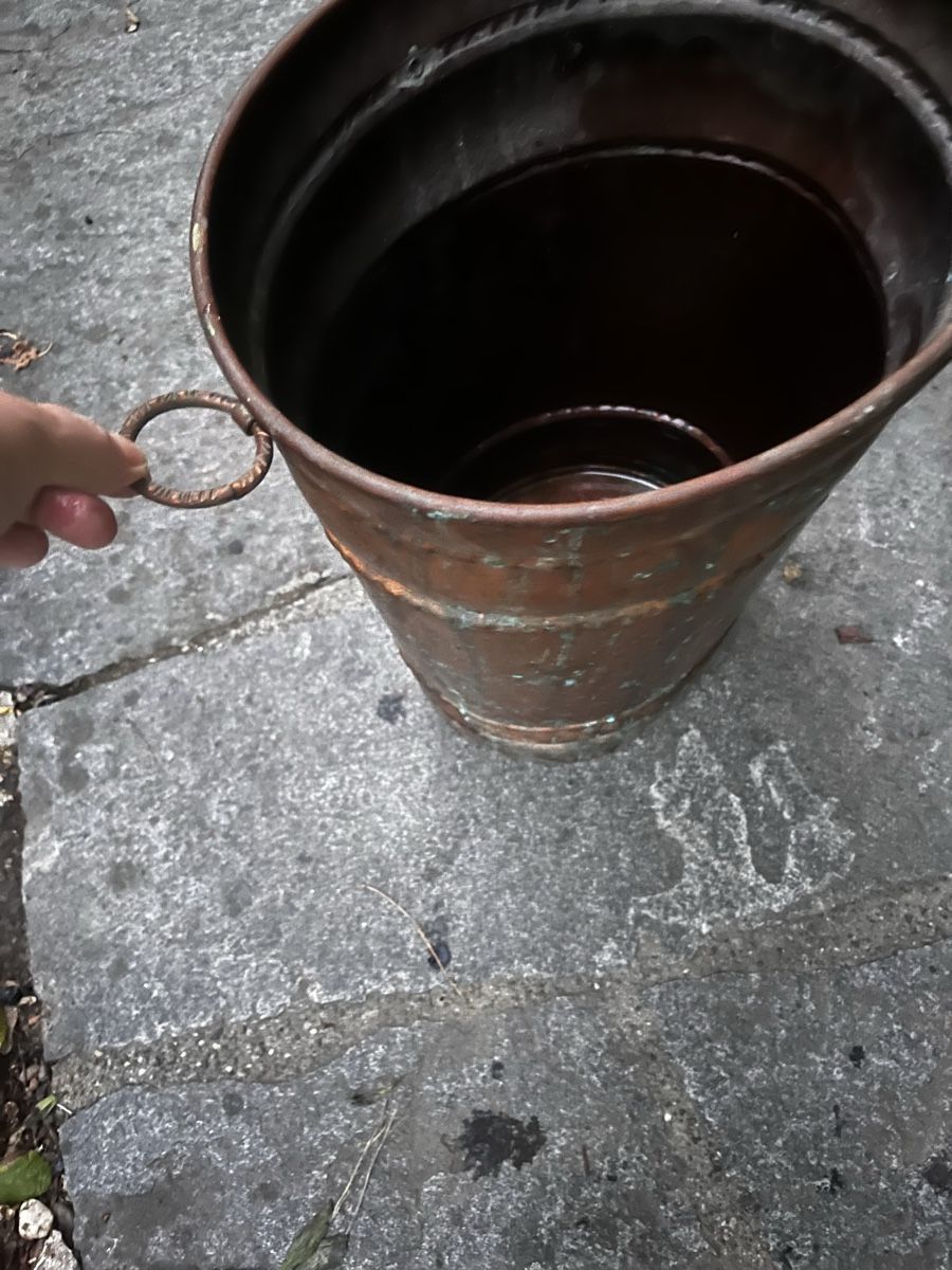 Pentole: Antiker zylindrischer Kupfer-Eimer / Übertopf 43 cm – Usato da Möhlin venduto da mil_h55x 8