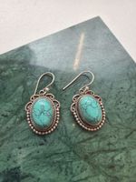 Turquoise Ohrringe, Vintage Look, 925er Silber