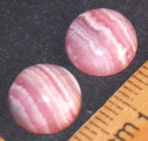 Cabochon Set L-3960 – 1 Paar Rhodochrosit – je 10x10mm Rund