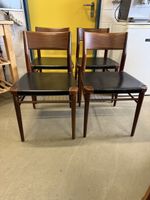 4 Holzstühle, Mid Century Design, Vintage Look, Top!