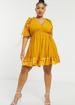 Asos Design Curve Kleid elegant gelb Gr. 52
