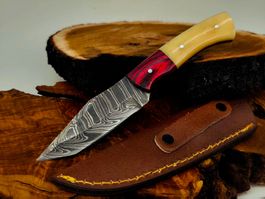 Geprüft! 1A Knife Faltenstahl DAMASCUS Damast Jagd Messer