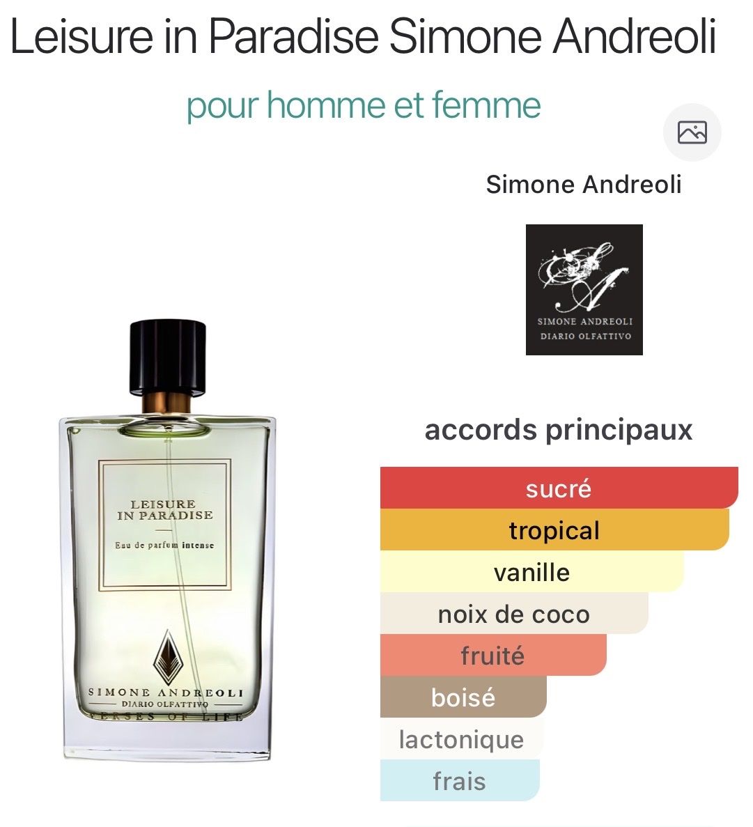 Simone Andreoli Parfum & Eau de Toilette: Simone Andreoli Leisure in Paradise  – Gebraucht aus Corseaux von atchoum66