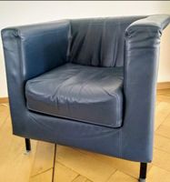 Edler Sessel Felice Rossi Blaues Leder / Designerstück.
