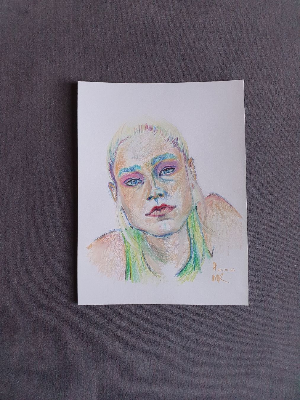 Tableaux: Porträt "Jules", Farbstift A4 – Neuf (Voir description) à Wimmis par hel_m26m