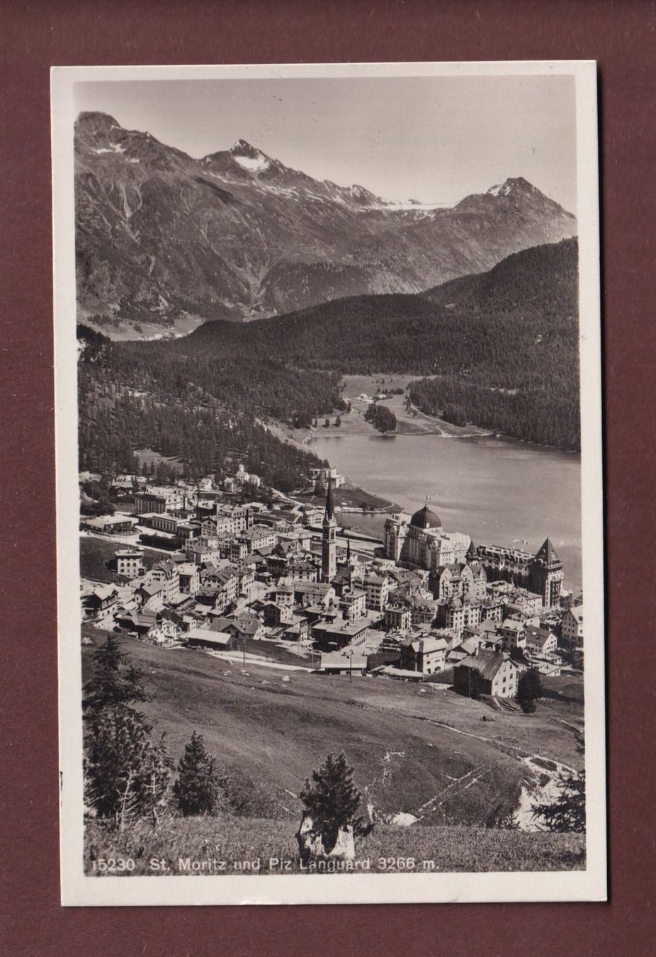 Cartoline postali: ST. MORITZ - Piz Languard - 1928 – Usato da Pully venduto da nicecards-shop
