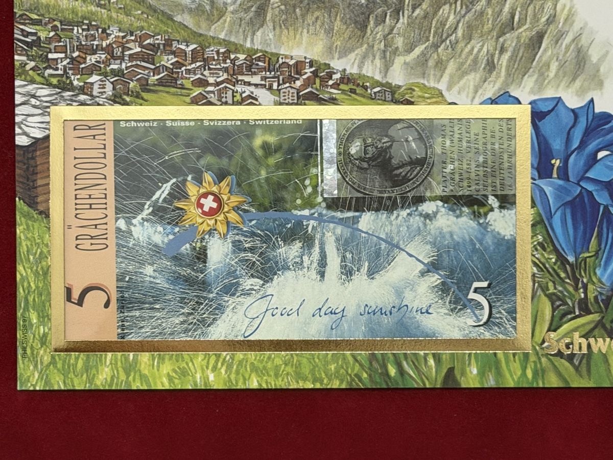 Banknoten: Enveloppe illustrée 5 Gräschendollar CH 1996 – Neu und originalverpackt aus Cortaillod von Soleil_de_Neuchatel 2