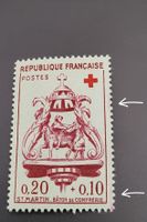 Abart Frankreich 1960 Rotes Kreuz, Rote linie am rand
