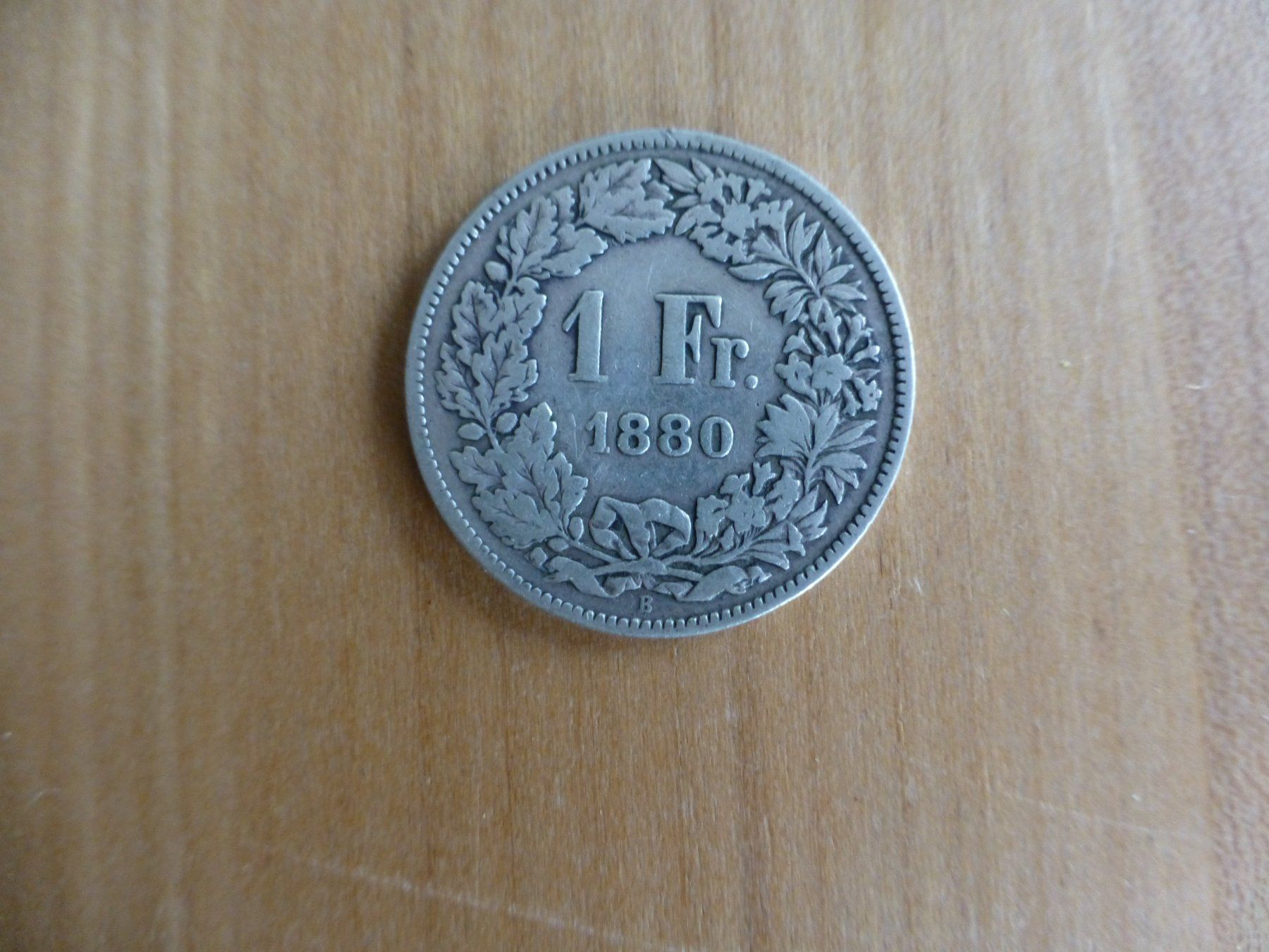 Alle Münzen: 1 Fr. Silbermünze 1880 – Gebraucht aus Bettlach von 1saurer
