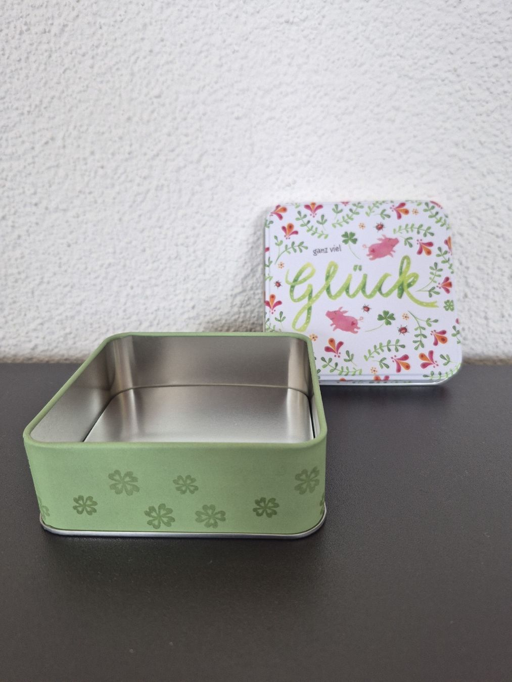 Tutte le decorazioni: Dose "ganz viel Glück" 10x10x3.5 cm – Nuovo (secondo la descrizione) da Olten venduto da bayoffires 1