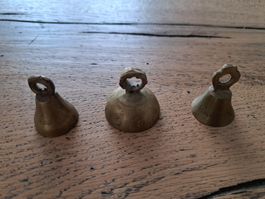 3er Set Antike Messing Glöckchen
