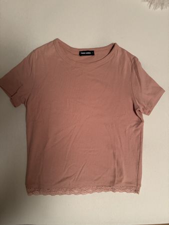 Tally Weijl Top, Size S, Pink with Lace - Great Condition!