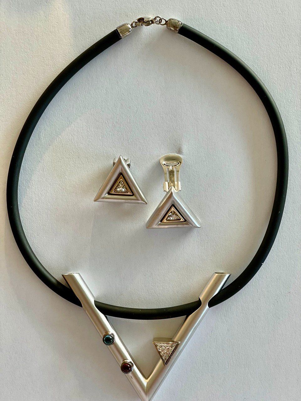 Catenine: Kette mit Ohrclips Dreieck – Usato da Schindellegi venduto da Moom1402 5