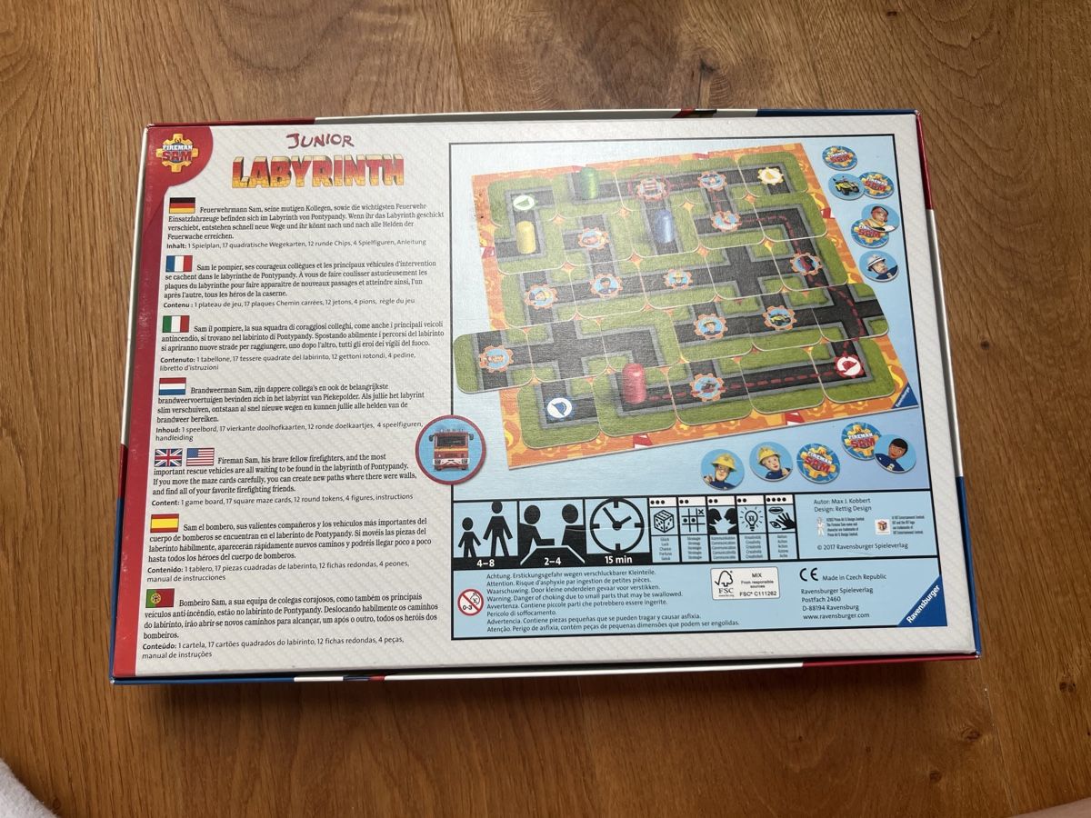Ravensburger Giochi: Feuerwehrmann Sam Junior Labyrinth Brettspiel Ravensburger  – Usato da Wagen venduto da barch80 1