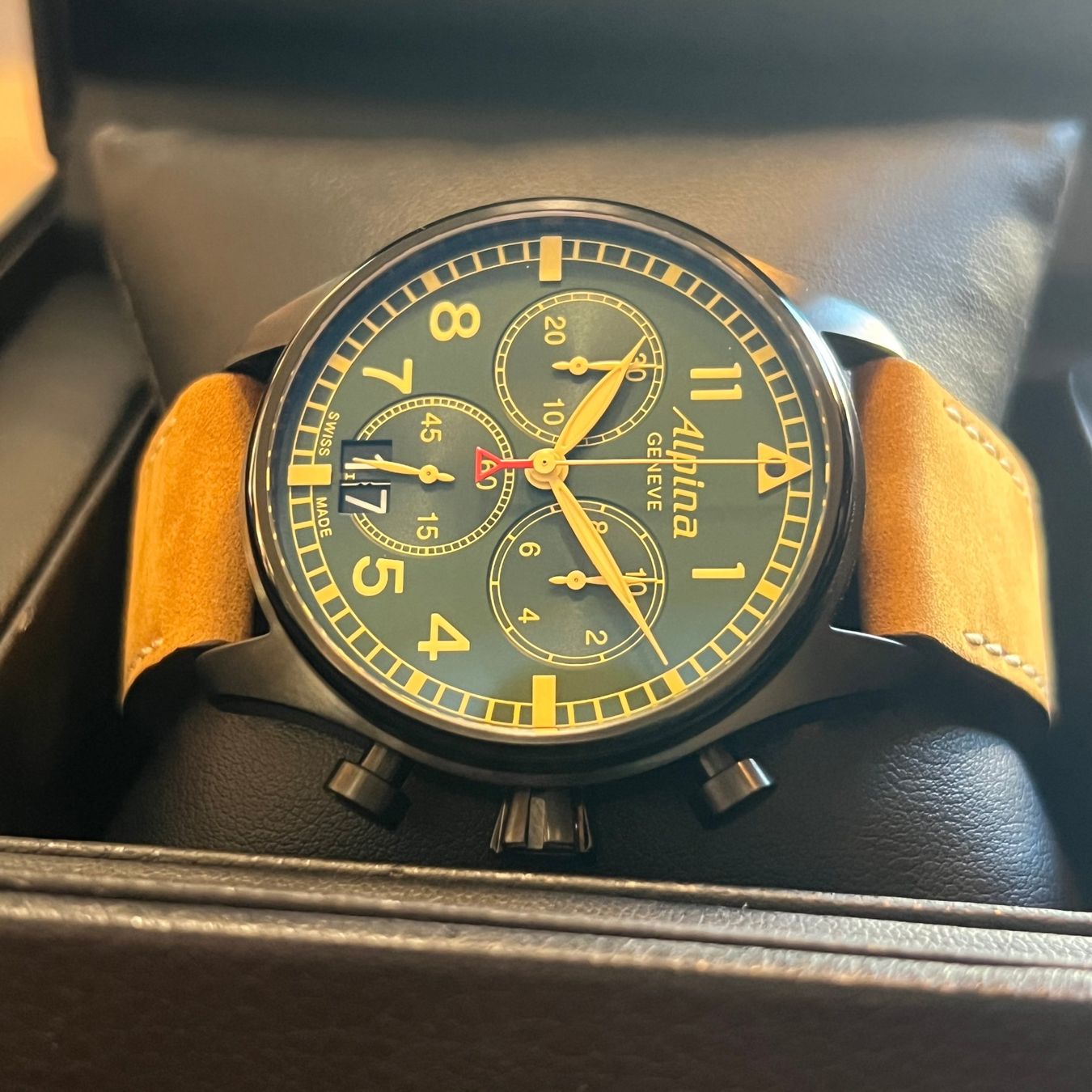 Alpina Orologi: Alpina Startimer Pilot Chrono Big Date Full Set AL-372GR4FBS – Usato da Carouge GE venduto da Watchaser 6