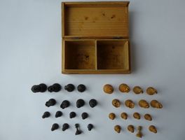 Antike Schachfiguren, Staunton, Holz, König 5,5cm