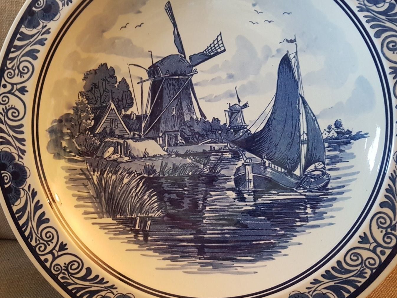 Piatti: Blauweisser DELFT Teller mit Windmühle – Usato da Oberengstringen venduto da Asteroid56