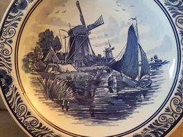 Blauweisser DELFT Teller mit Windmühle