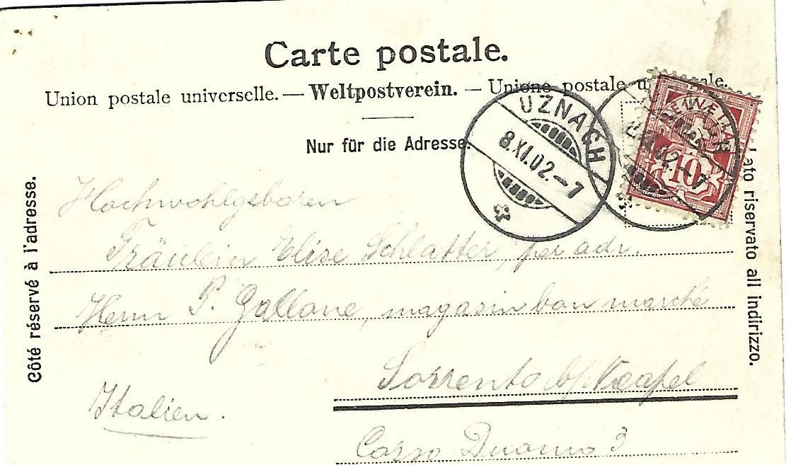 Cartoline postali: Uznach Dorfansicht mit Speer – Usato da Wetzikon ZH venduto da Brulu100 1