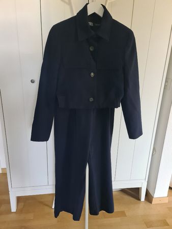 Zara Anzug Größe XS Crop Jacke Wide Fit Hose 