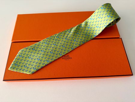 Cravate HERMES-Paris „Beaver & Tree" - avec box original