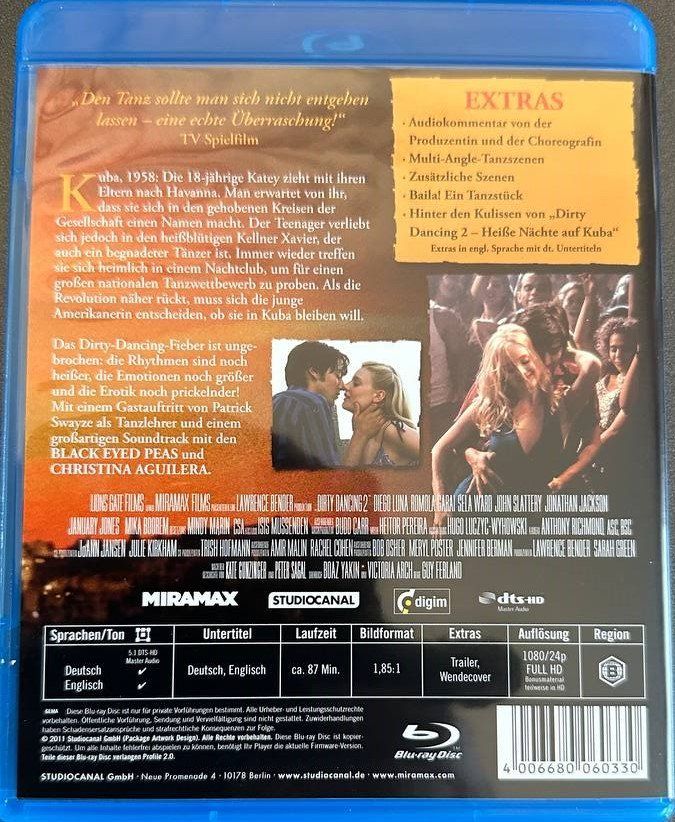 Alle DVDs: 2 Blu-rays Dirty Dancing 1+2 Top Zustand – Gebraucht aus Beringen von Mantafisch1 2