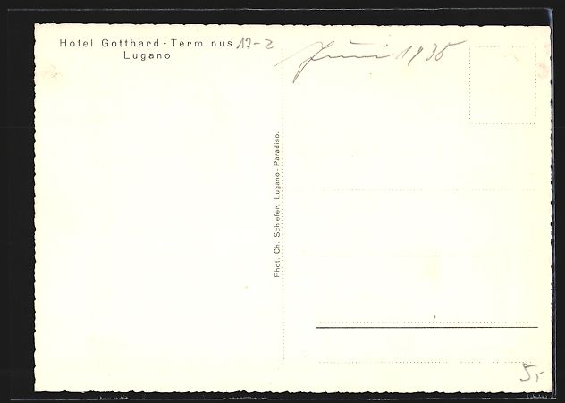 Cartoline postali: AK Lugano, Hotel Gotthard Terminus – Usato da Berlin venduto da bartko-reher 1