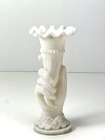 Antike VALLÉRYSTHAL Opalglas / Carnival Hand Vase, 19.Jh.