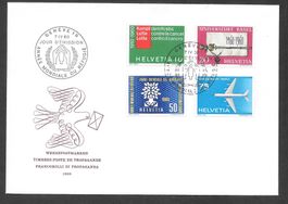 FDC Serie 351 - 354 ET Genève 7.4.1960 richtige Reihenfolge