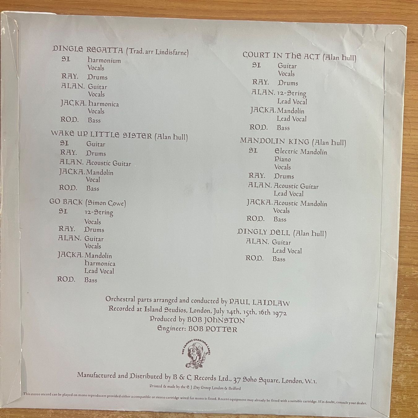 Schallplatten: Lindisfarne - Dingley Dell / 1. UK-Press. 1972 – Gebraucht aus Gais von soundcave57 3