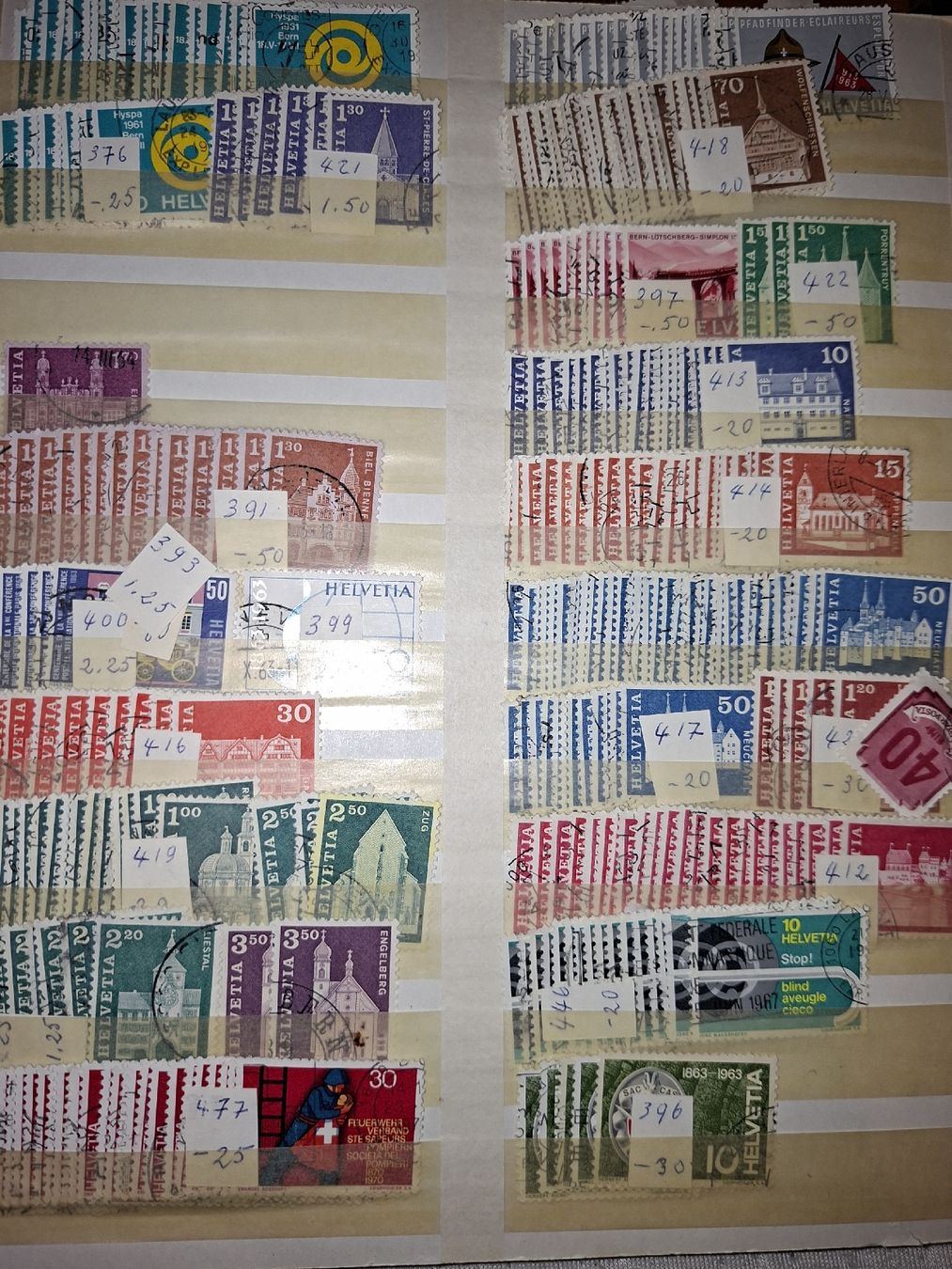 Alle Briefmarken: Dublettensammlung Schweiz div.  – Gebraucht aus Balgach von SIMEON27 9