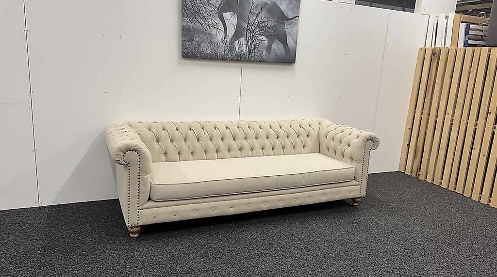 Divani: Chesterfield 3-er Sofa beige/creme – Usato da Münchenbuchsee venduto da Mekran 2