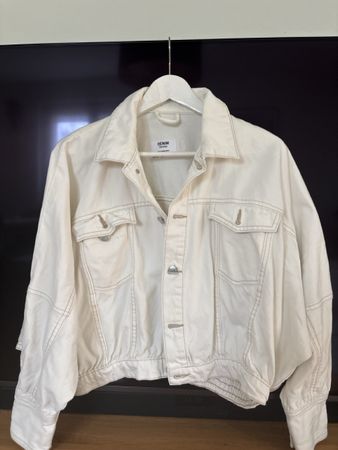 Giacca di jeans Bershka beige, taglia S, ottime condizioni!5