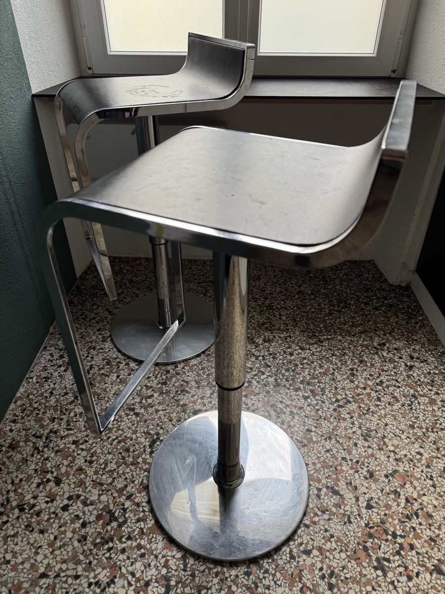 Sgabelli: 2 Barhocker Metall / Leder, schwarz – Usato da Olten venduto da mbeausbs
