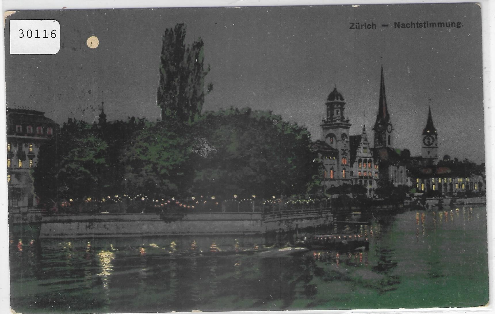 Cartoline postali: Zürich - Nachtstimmung – Usato da Ettingen venduto da Kartenplanet