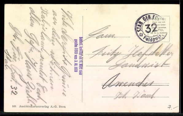 Cartoline postali: AK Mühlethurnen, Ort und Felder – Usato da Berlin venduto da bartko-reher 1