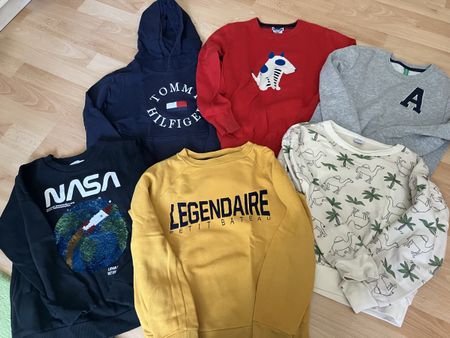 Lot pulls 8-10 ans Tommy Hilfiger, Petit Bateau, Jacadi