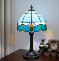 Lampe ondulée série océan  en verre Style Tiffany