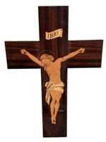 Kreuz Jesus Intarsien antik