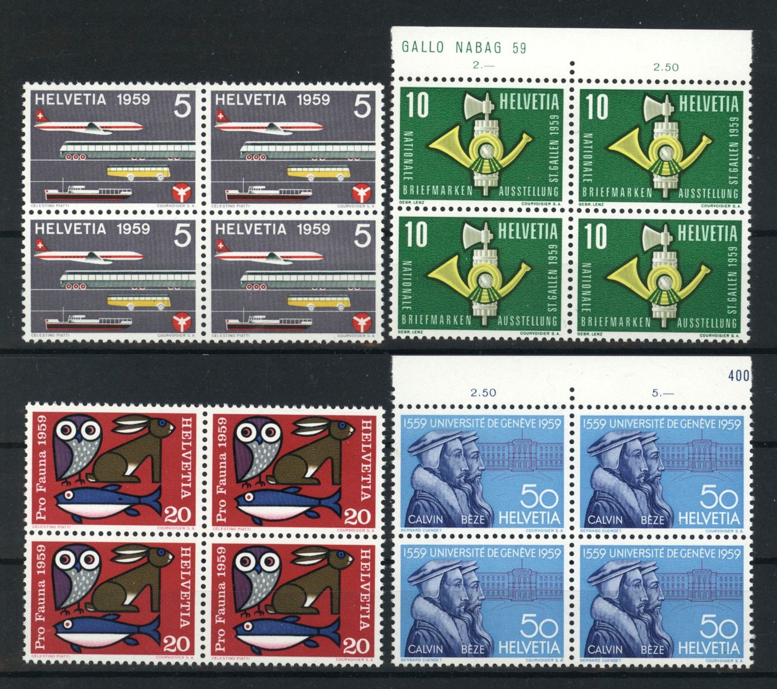 Alle Briefmarken: 1959, Werbe- und Gedenkmarken ** – Neu (gemäss Beschreibung) aus Willisau von Vollstempel