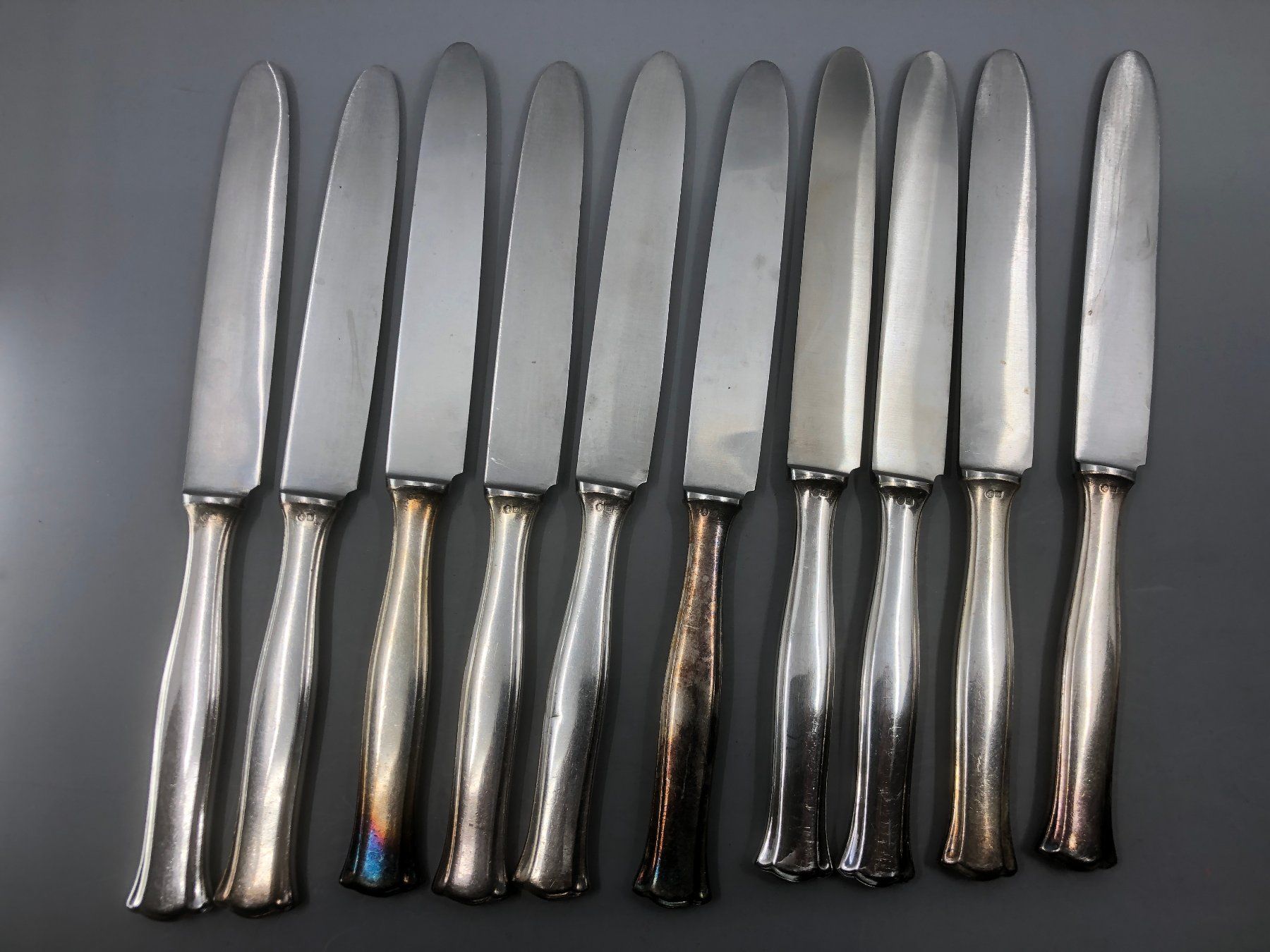 Posate: 10 Tafelmesser versilbert Wellner Jugendstil Modell 520 Joha – Usato da Basel venduto da Tiabeanie 6