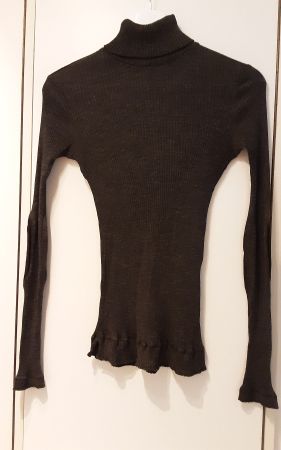 Jo No Fui pull a col roulé, S, 40%laine, 60%viscose, cuir