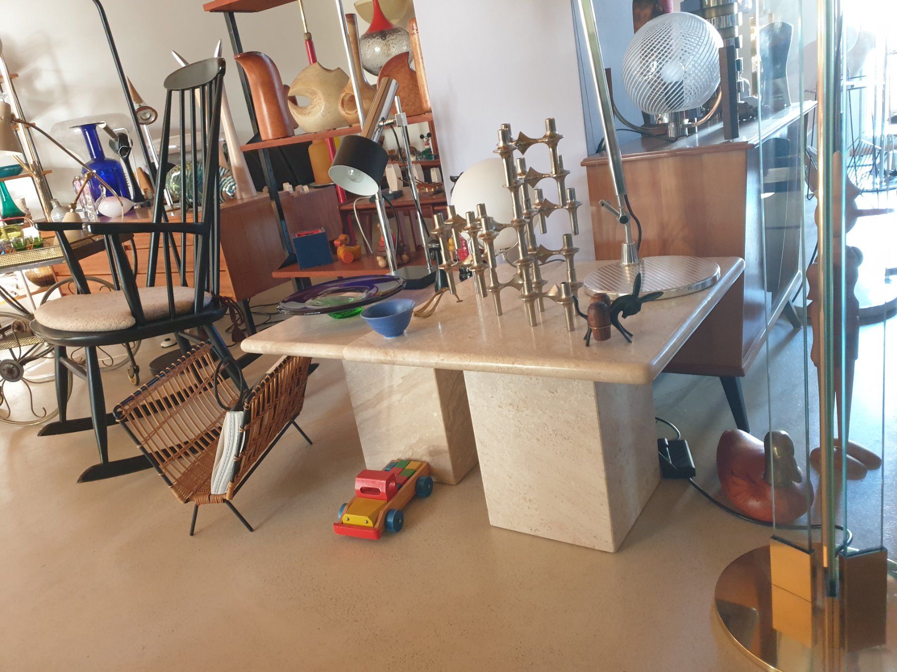 Set di tavolo e panche: Travertin  Coffeetables made in Italy – Usato da rebstein venduto da spacy73 2