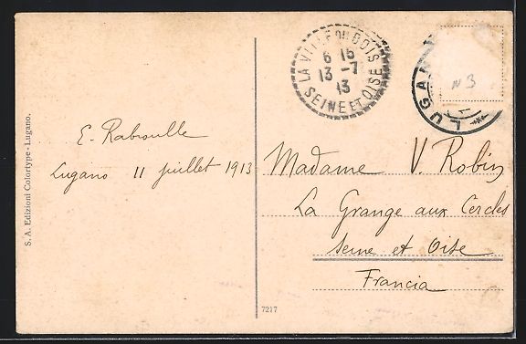 Cartoline postali: Lugano-Paradiso, Visto dalla strada al S – Usato da Berlin venduto da bartko-reher 1
