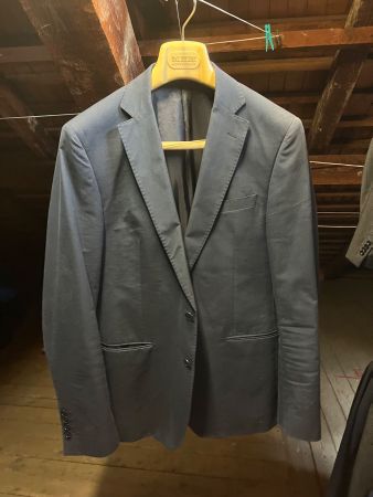 Paoloni Herrenanzug Gr. 48 Navy 100% Baumwolle Italienischer