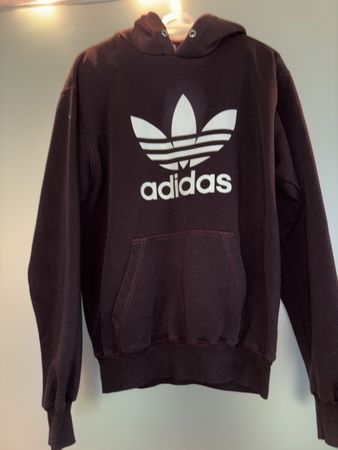 Adidas Hoodie, Gr. L schwarz/weinrot